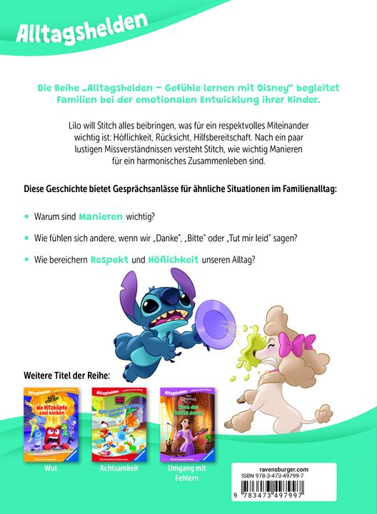 Produktbild Ravensburger Alltagshelden Gefühle lernen mit Disney: Disney Lilo & Stitch: Benimm dich, Stitch! Über Manieren (Deutsch, The Walt Disney Company, 2024)