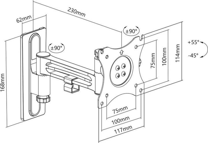 Actual product image myWall My Wall HC1-2L TV wall mount Integrated spirit level 33.0 cm (13") - 81.3 cm (Wall, 32", 15 kg)