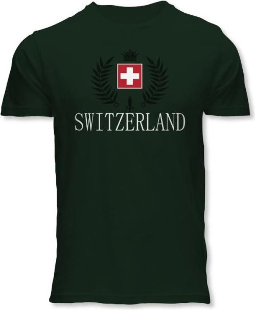 CreaDiva T-Shirt Switzerland Stick grün unisex L (L)