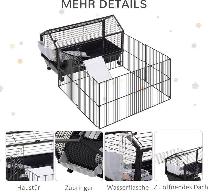 Produktbild PawHut Meerschweinkäfig mit Freigehege