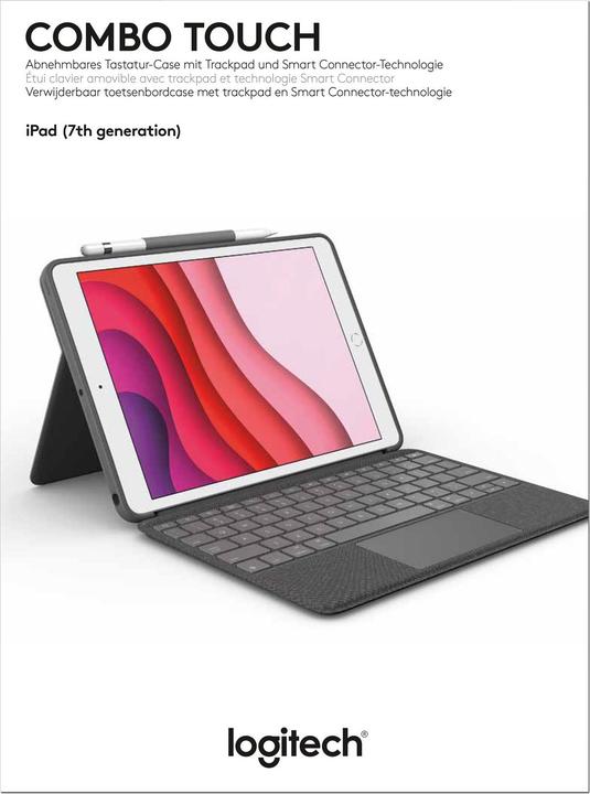 Image du produit Logitech Combo Touch (ING. Int., iPad 2019 (7e gène), iPad 2020 (8. Gen), iPad 2021 (9e génération))
