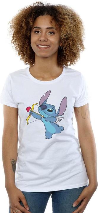 Actual product image Disney Womens/Ladies Lilo And Stitch Stitch Cupid Valentines Cotton T-Shirt (M)