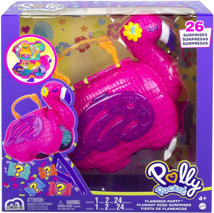 Actual product image Polly Pocket Flamingo party playset, incl. 2 figures & accessories