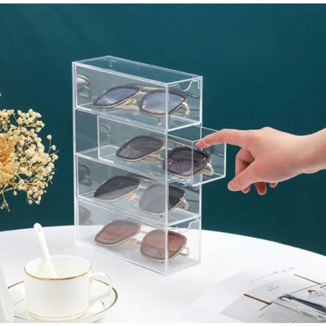 Actual product image MU Style Acrylic glasses organiser with 4 compartments