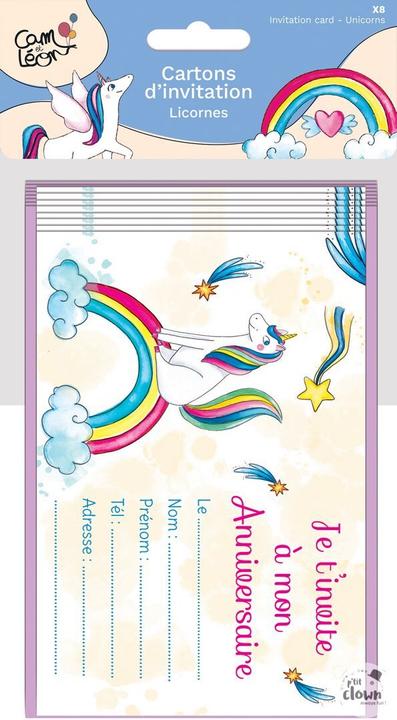 Image du produit P'tit Clown Invitation Licorne Arc-en-ciel
