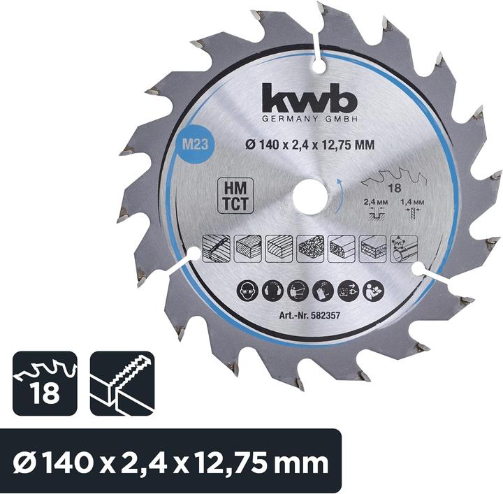 Image du produit kwb Lame de scie circulaire HM Mittel Ø 140x12,75 Z18