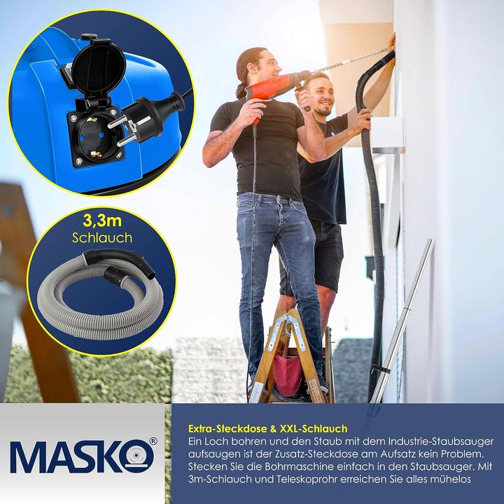 Image du produit Masko Aspirateur industriel 6IN1, bleu (Aspirateur eau et poussière)