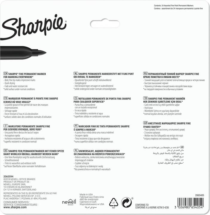Actual product image Sharpie Marker (Multicoloured, 1 mm, 24 x)