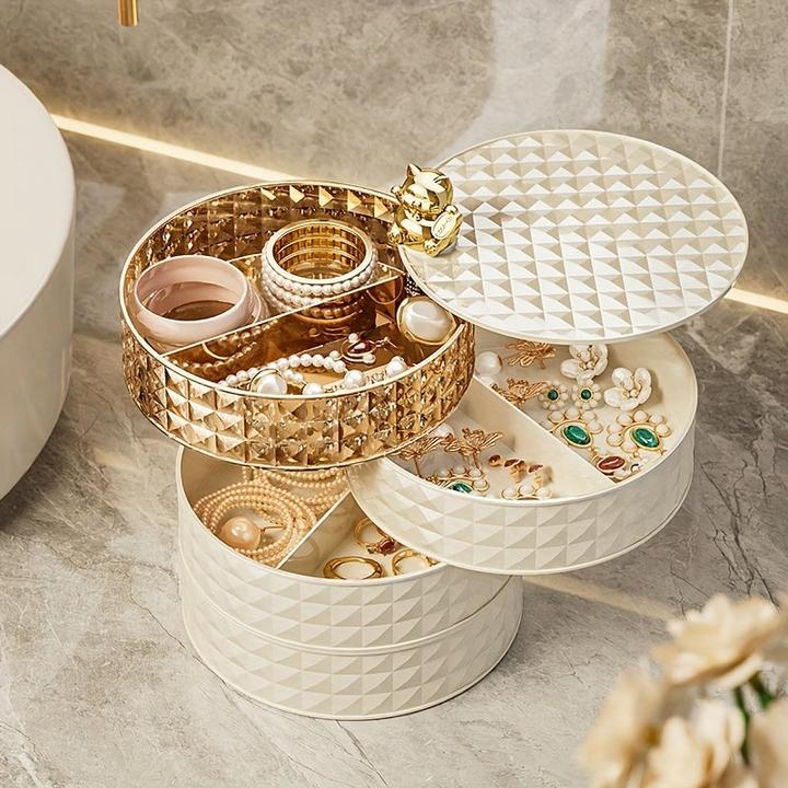 Only-Bags.Store Mehrschichtige Aufbewahrungsbox mit grossem Fassungsvermögen für Schmuck und Kosmetika, staubdichte