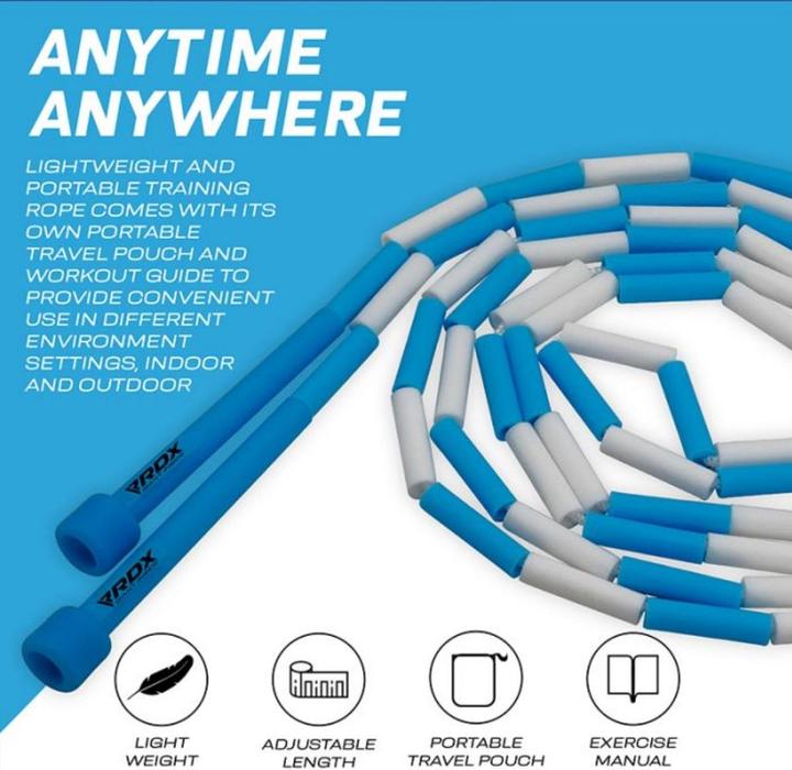 Actual product image Rdx Skipping Rope Kids Segmented Adjustable Dark Blue-10Ft (15701) (304 cm)