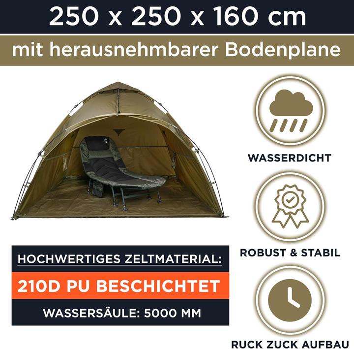 Image du produit Q-Tac Tente de pêche Ruck Zuck Bivvy (Tente tunnel, 5.50 kg, 2 personnes)