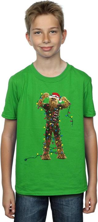Actual product image Star Wars Boys Chewbacca Christmas Lights T-Shirt (140, 146)