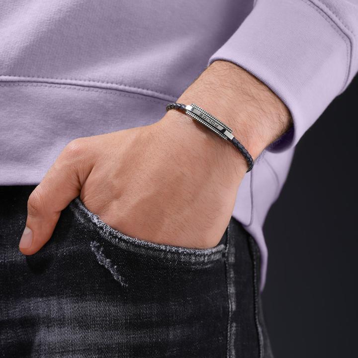 Immagine prodotto Police Bracciale Gripcord (19 cm, Cuoio, Acciaio inossidabile)