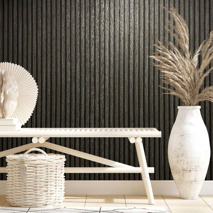 Marburg Vliestapete 33961 Botanica 3D Holz-Optik schwarz anthrazit (10,05 m x 53 cm)