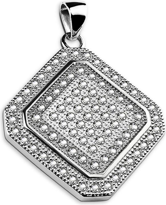 Produktbild Star Piercing Anhänger silber Quadratisch voll mit Kristall (Chirurgenstahl 316L)