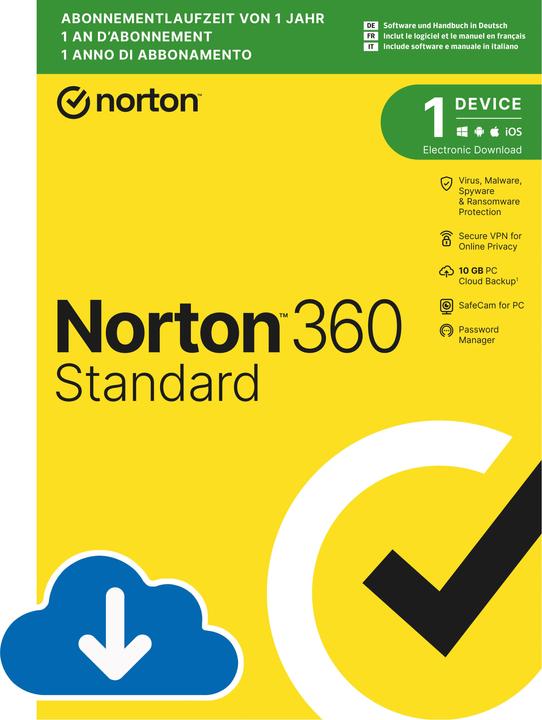 Image du produit Norton 360 Standard (1 Utilisateur, 1 Périphériques/Utilisateurs, 12 mois)