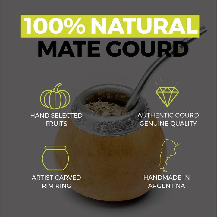 Actual product image Balibetov Set aus natürlicher Kürbistasse für Mate Tee (200 ml, 1 x)
