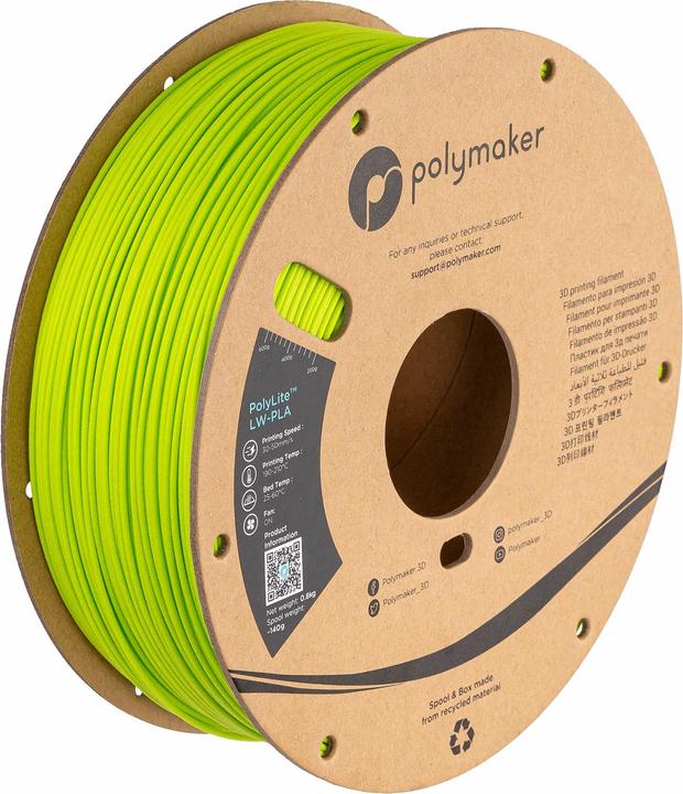 Image du produit Polymaker PolyLite LW-PLA (PLA, 1.75 mm, 800 g, Vert)