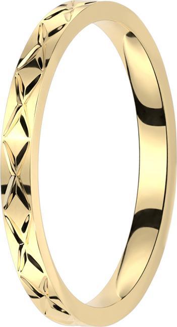 Produktbild Star Piercing Ring vergoldet kreuz und quer gerillt (Chirurgenstahl 316L)