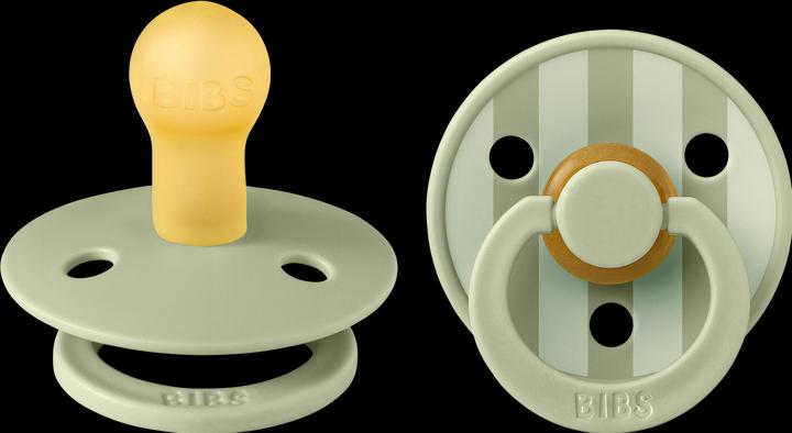 Produktbild Bibs Studio Nuggi Colour 2 PACK Latex Round 6-12m Pin Sage Mix (2 x, 6 - 12 Monate)