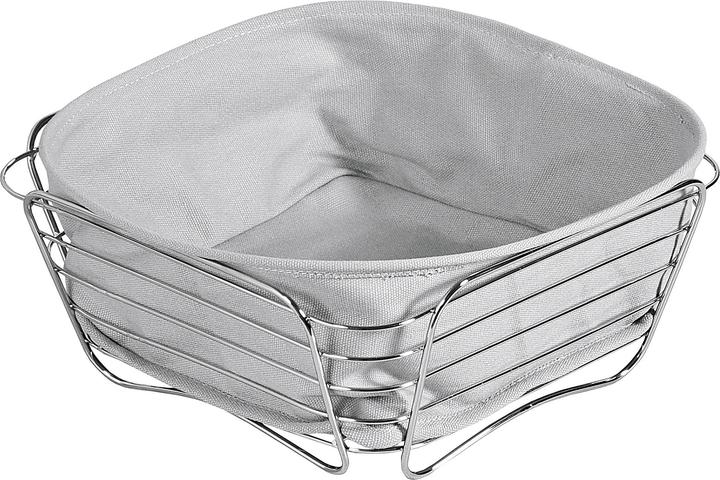 Kesper Argent, 26 x 26 x 11 cm Corbeille à pain et à fruits en acier inoxydable gris