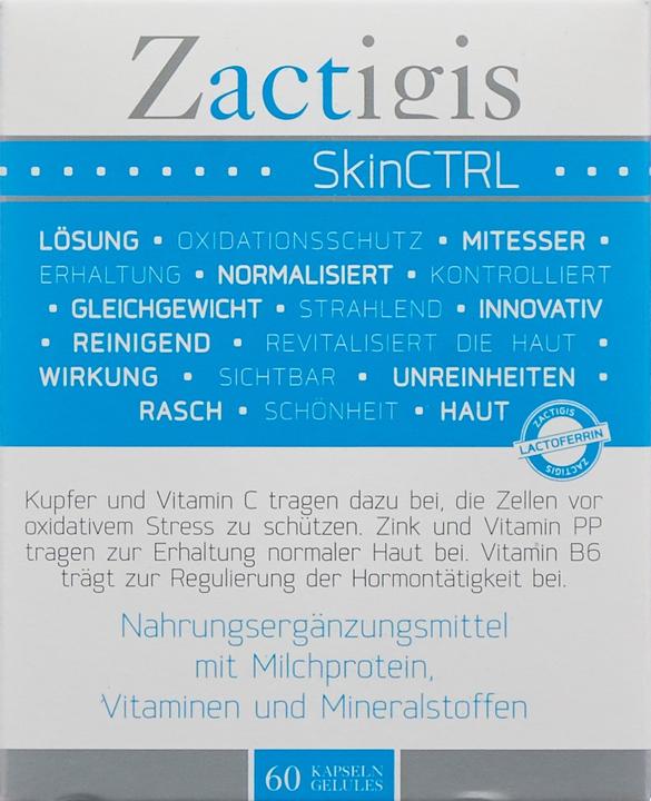 Nutritional values and ingredients Zactigis Skinctrl (60 Piece, Capsules, 55 g)