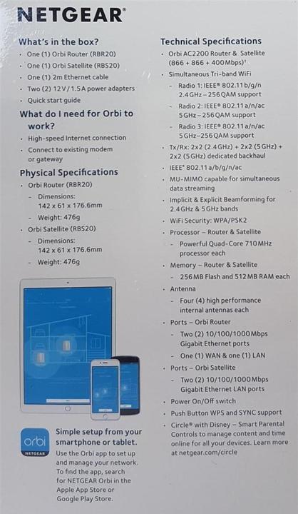 Actual product image Netgear Orbi RBK20 set