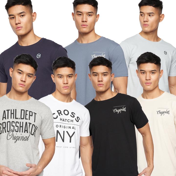 Actual product image Crosshatch Mens Jackmap Assorted Designs T-Shirt (Pack of 7) (S)