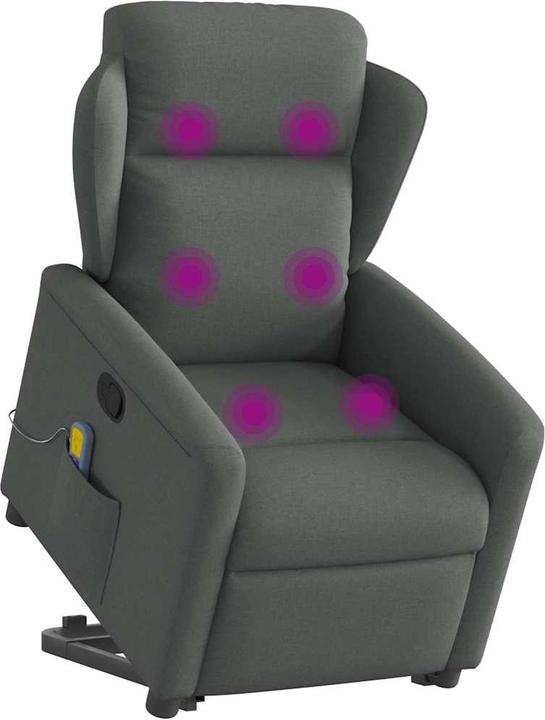 Actual product image VidaXL Massage chair with stand-up aid dark grey fabric