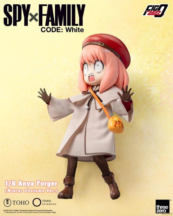 Actual product image ThreeZero Spy x Family Code: White FigZero Action Figure 1/6 Anya Forger Winter Costume Ver. 17 cm