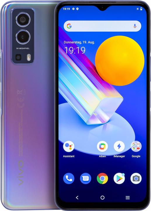 Actual product image Vivo Y72 5G (V2041) dream glow (128 GB, Violet, 6.57", Dual SIM, 64 Mpx, 5G)