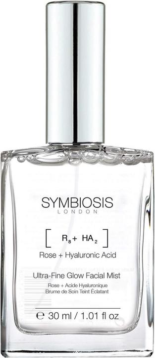 Symbiosis Rosa + acido ialuronico) Spray per il viso ultra-fine Glow (30 ml, Spray viso)
