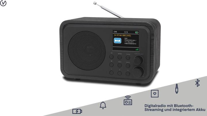 Actual product image DR 300-20 Table radio DAB+, FM Bluetooth®, DAB+, FM rechargeable Black (DAB+, VHF, Bluetooth)