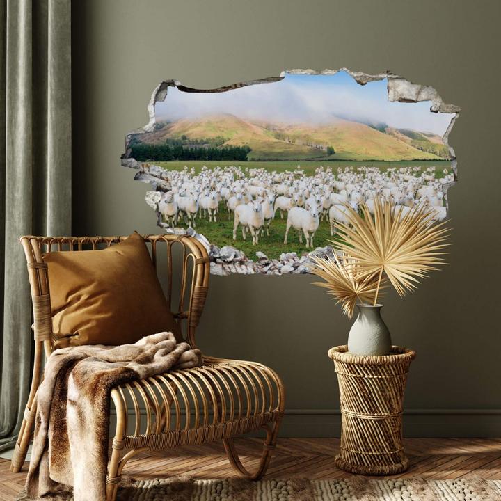 Produktbild Trenddeko 3D - Schafherde in Neuseeland (40 x 24 cm)