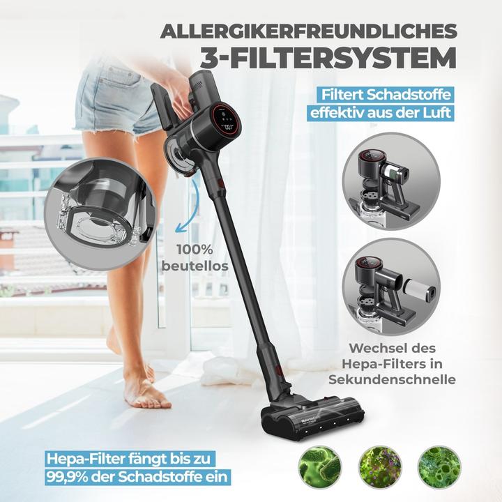 Actual product image KLAMER Cordless Vacuum Cleaner, 500 Watt Cordless Vacuum Cleaner, Flexible Cordless Handheld Vacuum