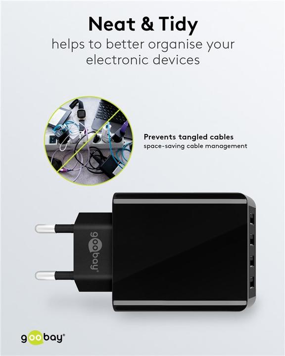 Actual product image Goobay 4 Port USB A charger (30 W)