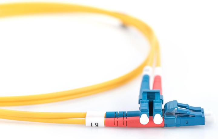 Produktbild Digitus LWL Patchkabel LC/LC 09/125µm Singelmode Duplex Halogenfrei mit Messprotokoll gelb 1m (1 m)