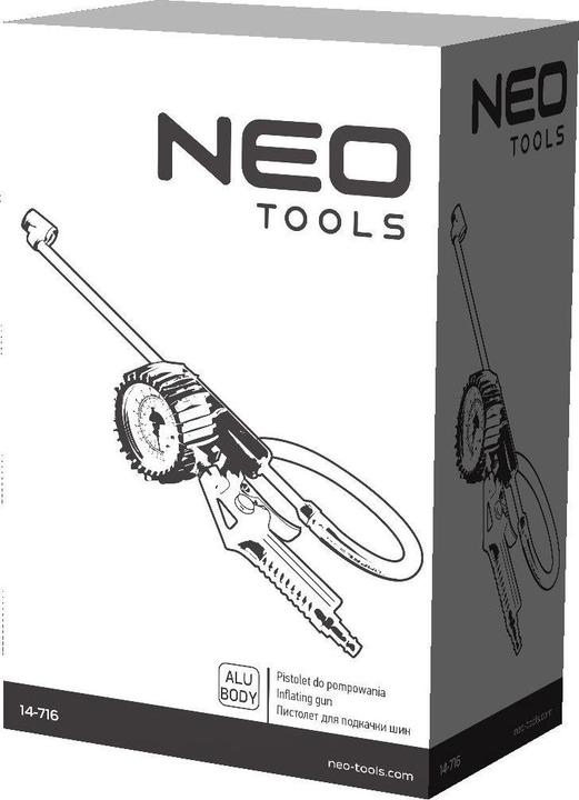 Image du produit Neo Pistolet gonflable avec manomètre Ø 63 mm, extrémité longue