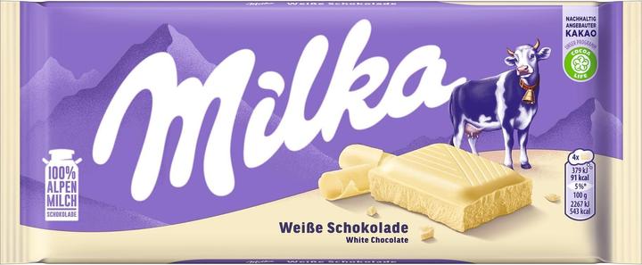 Actual product image Milka 4025700001962 Chocolate Bar White Chocolate (103 g)