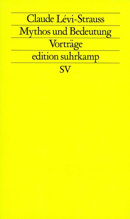Actual product image Mythos und Bedeutung (German, Claude Levi Strauss, 1992)