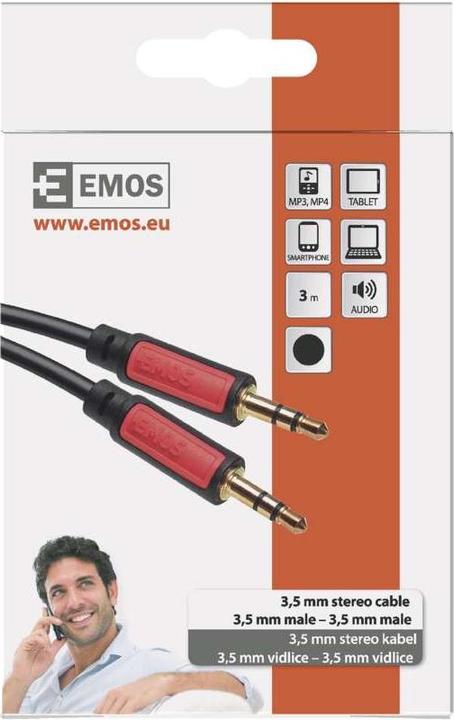 Immagine prodotto Emos Cavo jack 3,5mm stereo, spina - spina 3,5mm, 3m (3 m)