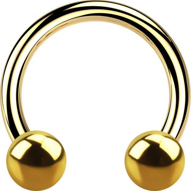Produktbild Star Piercing Circular Barbell Innengewinde vergoldet mit zwei Kugeln (Titan G23, ohne Messing)