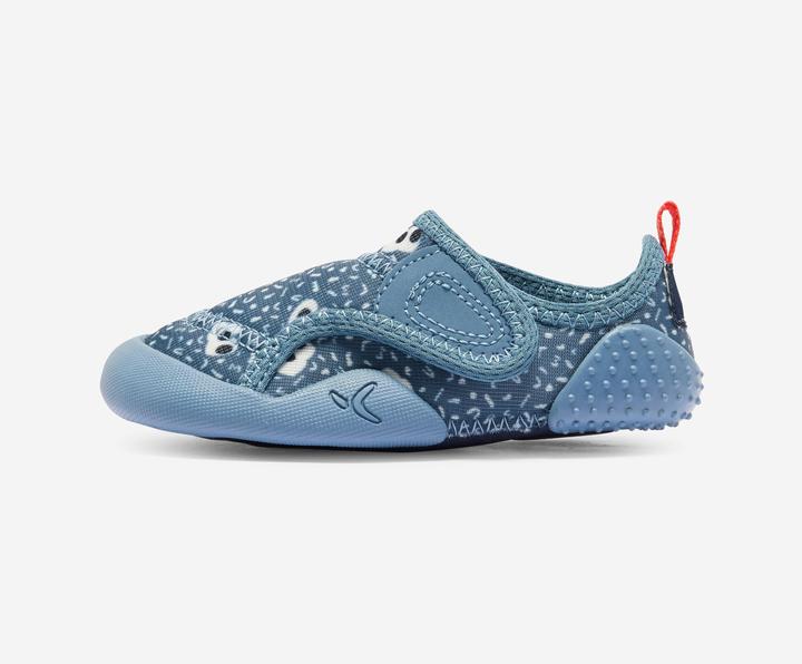 Actual product image Decathlon Turnschuhe Babylight atmungsaktiv Babyturnen - blau mit Muster (29)