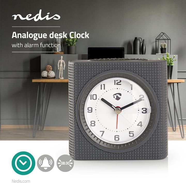 Produktbild Nedis Wecker, analog, graues Licht