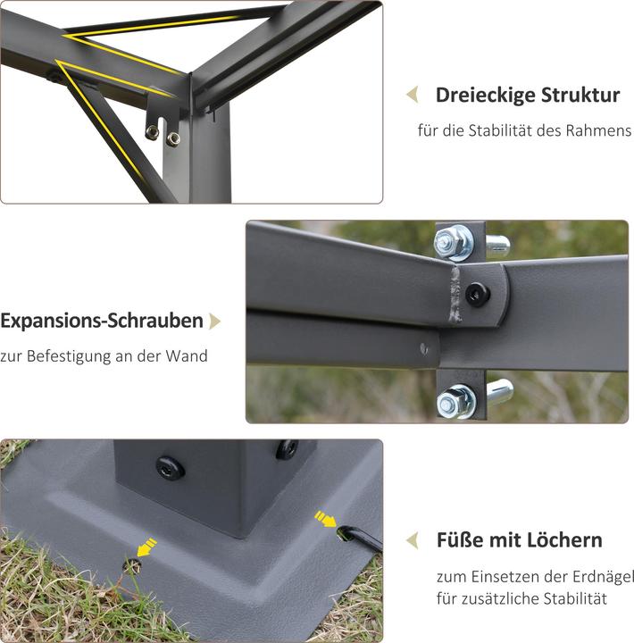 Immagine prodotto Outsunny Pergola con tetto in tessuto (300 cm, 300 cm)