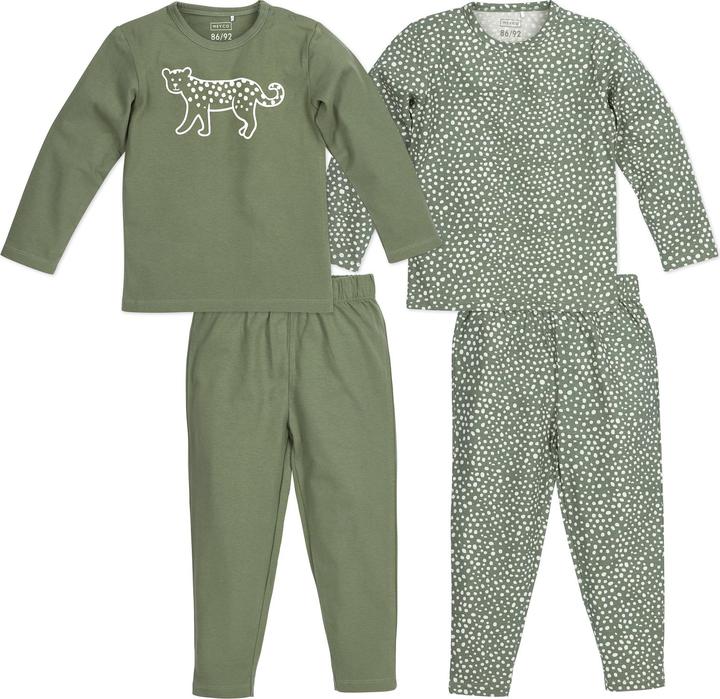Meyco 2-pack pyjamas Cheetah forestgreen mt 110/116 (110)