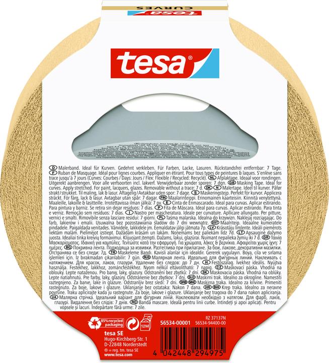 Immagine prodotto tesa Nastro da imbianchino per curve, nastro per curve (38 mm)