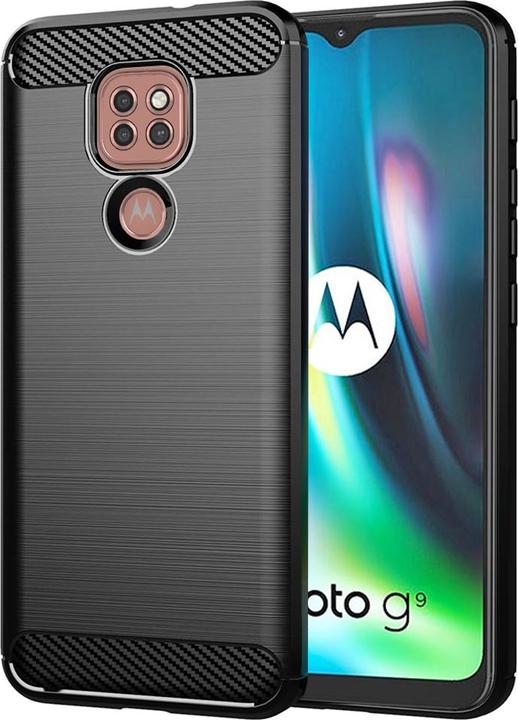 Immagine prodotto Techsuit - Carbon Silicone - Motorola Moto E7 Plus / Moto G9 Play - Black (Motorola Moto E7 Plus, Motorola Moto G9 Play)