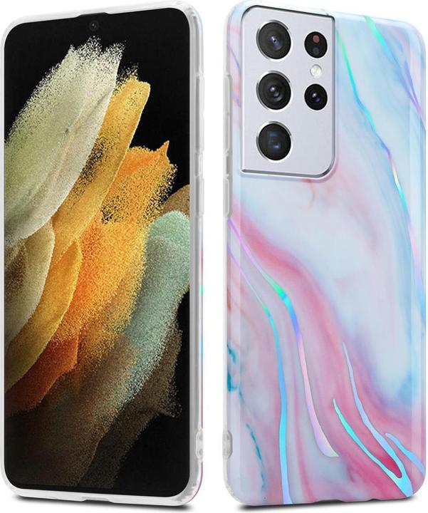 Actual product image Cadorabo IMD TPU Colorful Marble Cover (Samsung Galaxy S21 Ultra)
