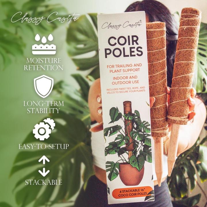 Image du produit Classy Casita Tiges de coco Supports pour plantes grimpantes (160 cm)